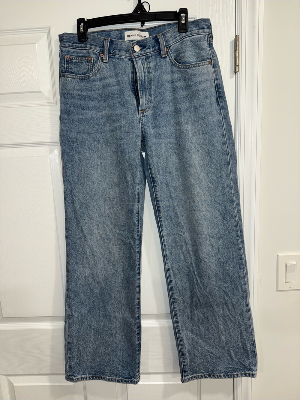 Denim Forum Light Blue Jeans (The Farrah Lo-Rise Wide) Size 29